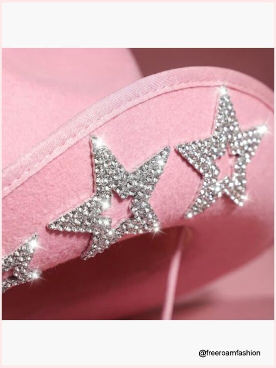 Cowboy Hat with Sequins Stars & Tiara Belt for Rodeo Party Sunglasses main image 6